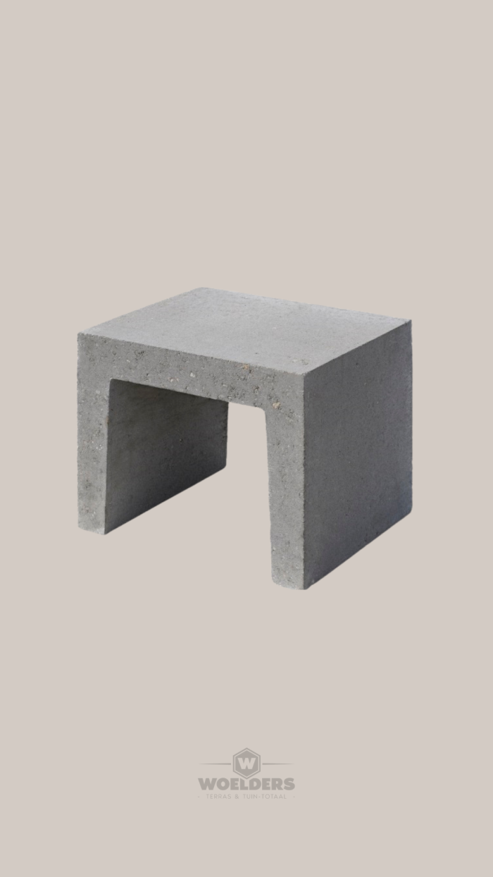 U-element 40x40x50 cm grijs