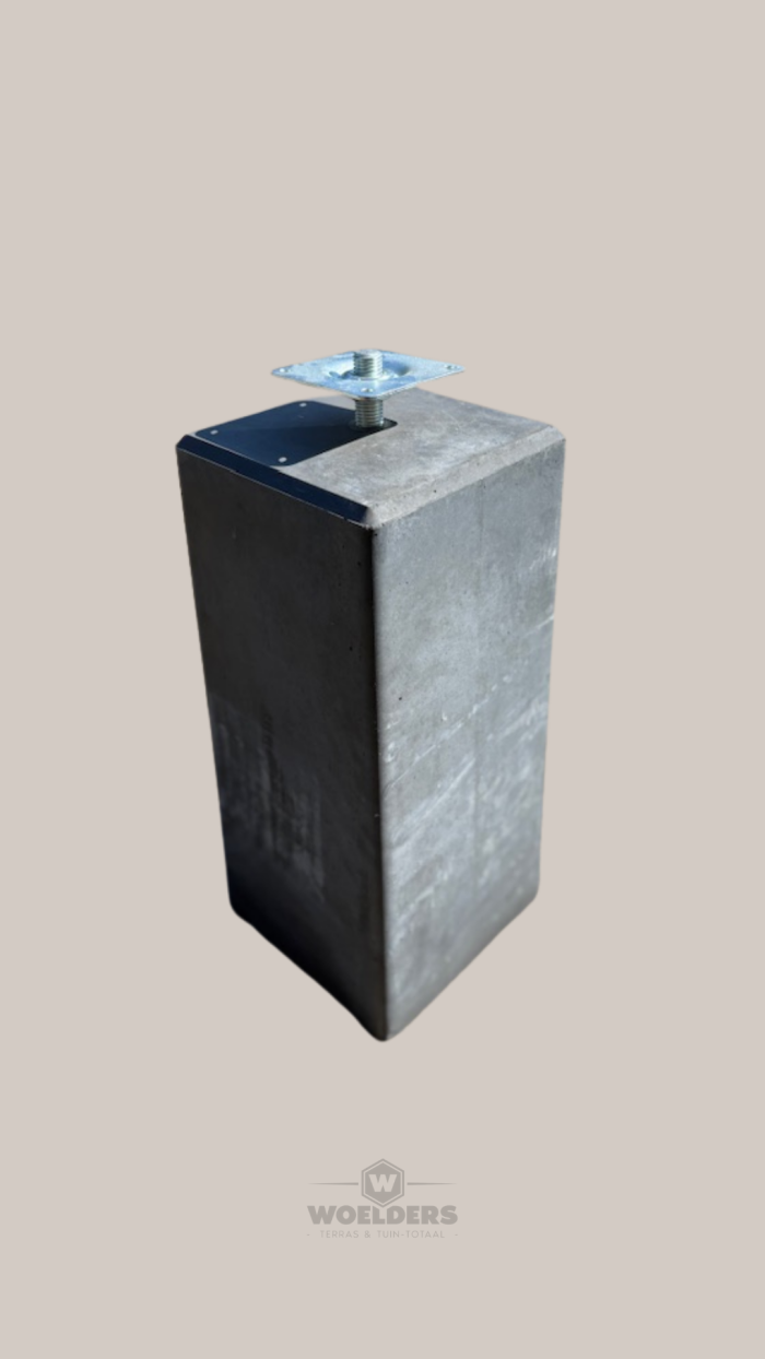 Betonpoer 15x15x60cm + Stelplaat Antraciet