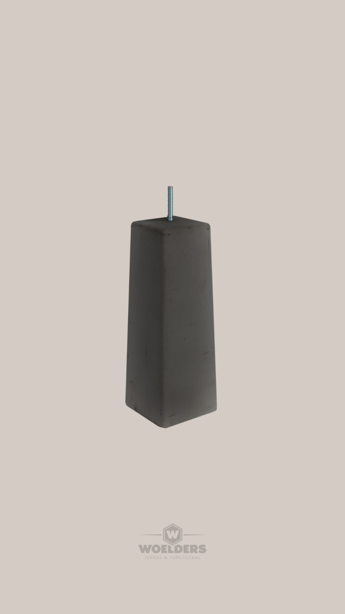 Betonpoer 15x15x60cm + Stelplaat Antraciet