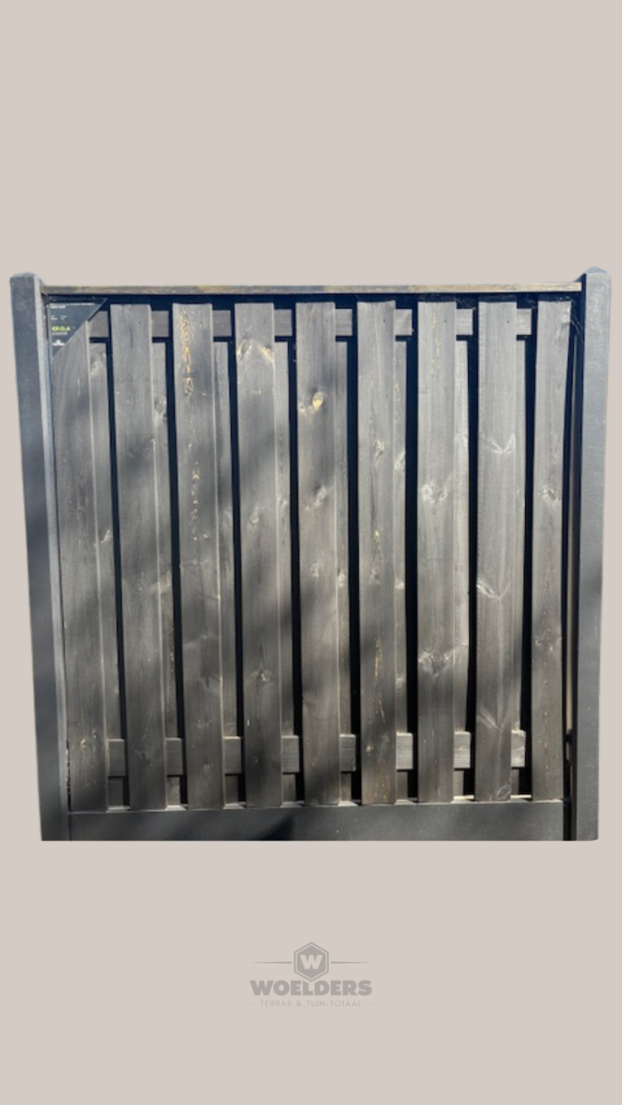 Schuttingpanelen Vuren Zwart 21-planks Geschaafd