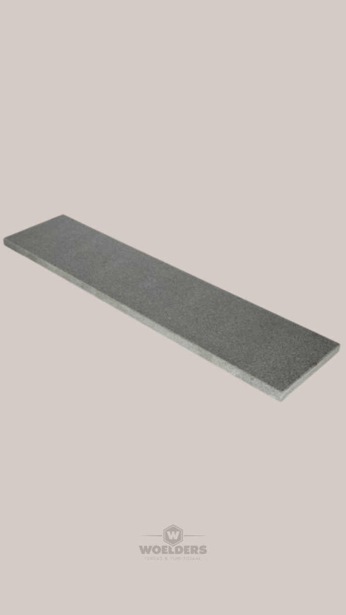 Vijverrand 100x25x3cm Dark Grey (6 zijdes verzoet, 8 facetranden)