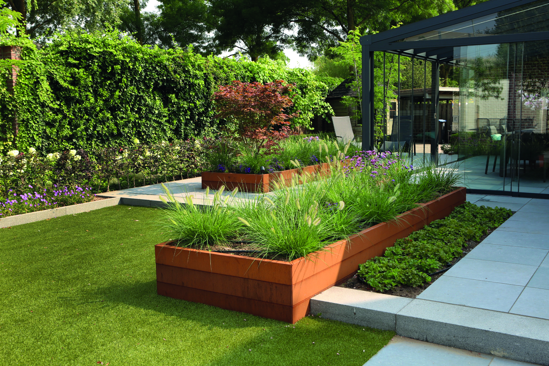 bloembak modulair corten